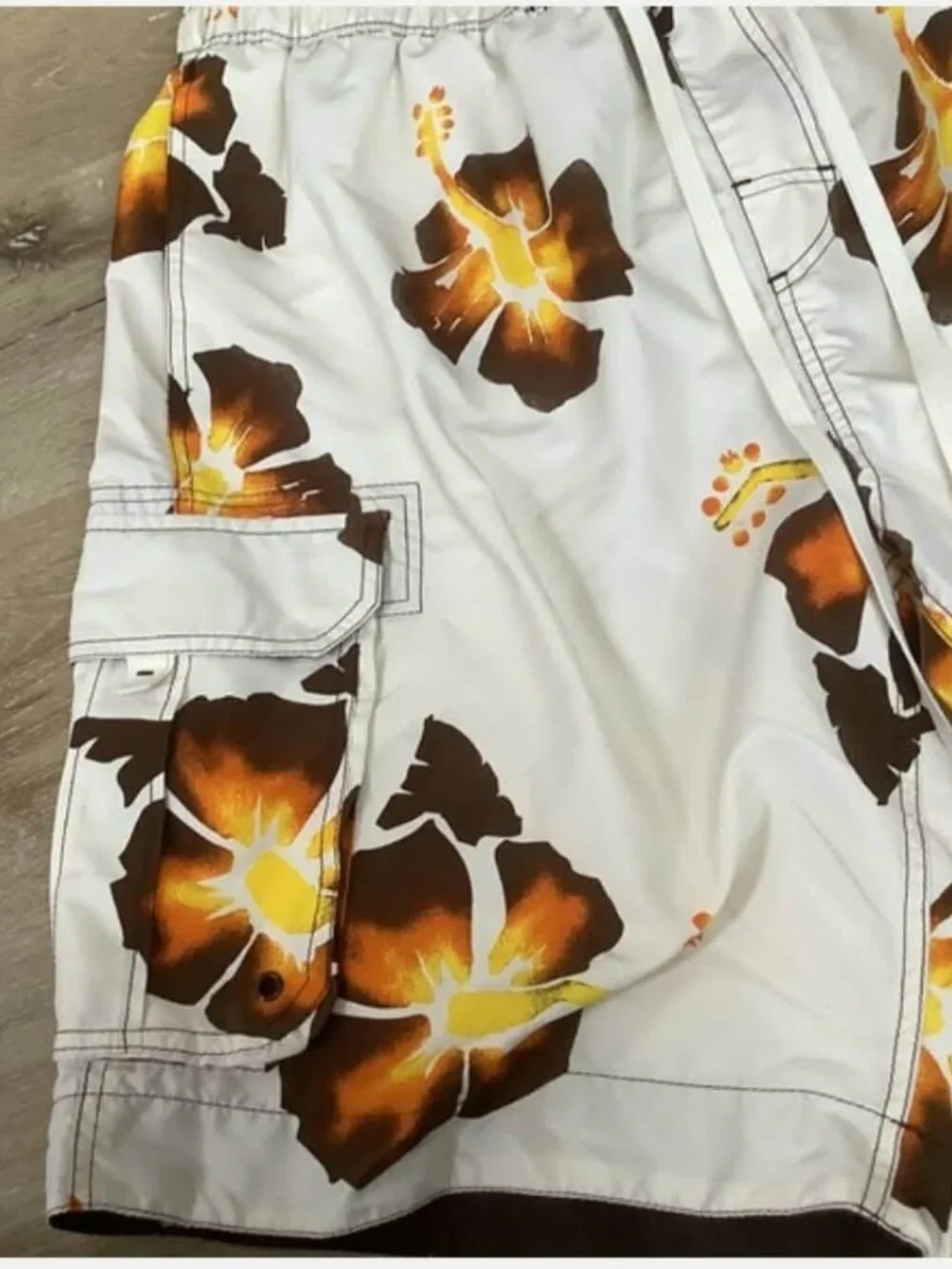 Arizona Mesh Lined Swim Trunks - Floral - Elastic Drawstring Waist - Size 2XL